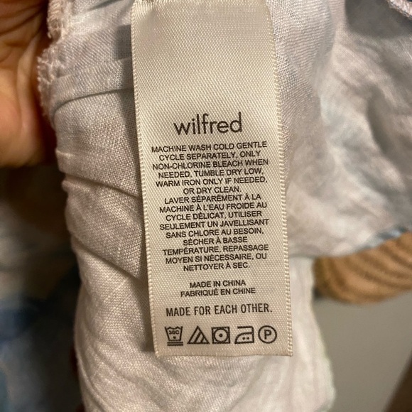 Wilfred Blue and Tan marbled smocked top dress medium - Picture 6 of 8